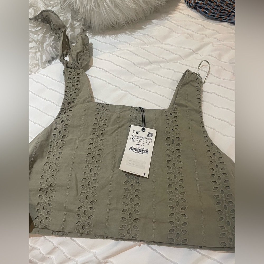 Zara NWT green tank top